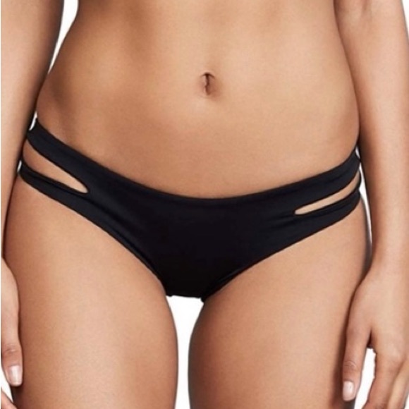 Revolve L Space Women’s Audrey Black Fringe Halter Top & Bikini Bottoms Swimsuit - Picture 3 of 5